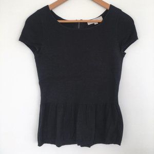 LOFT black knit peplum tee